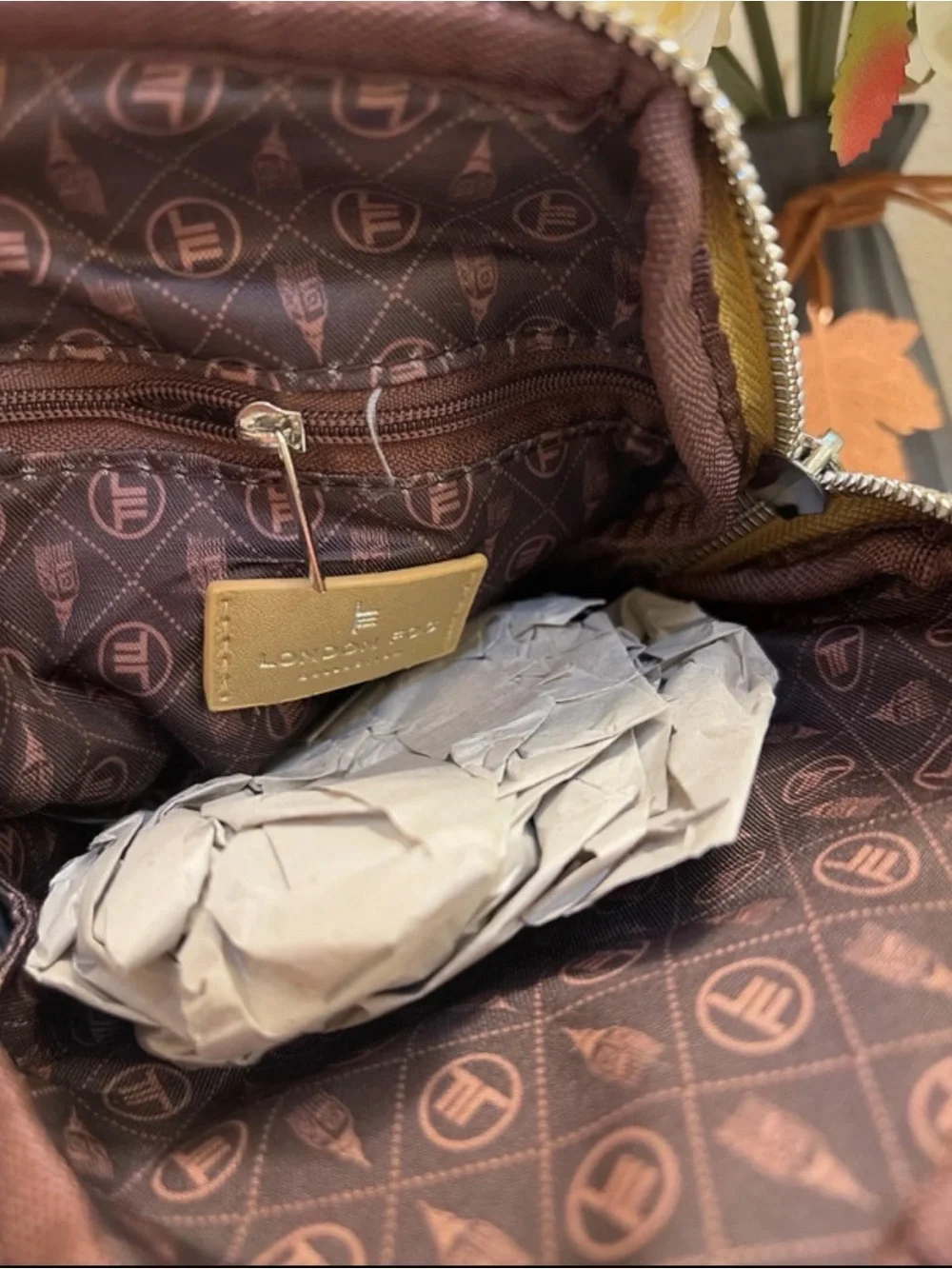 London Fog Gold Crossbody Bag